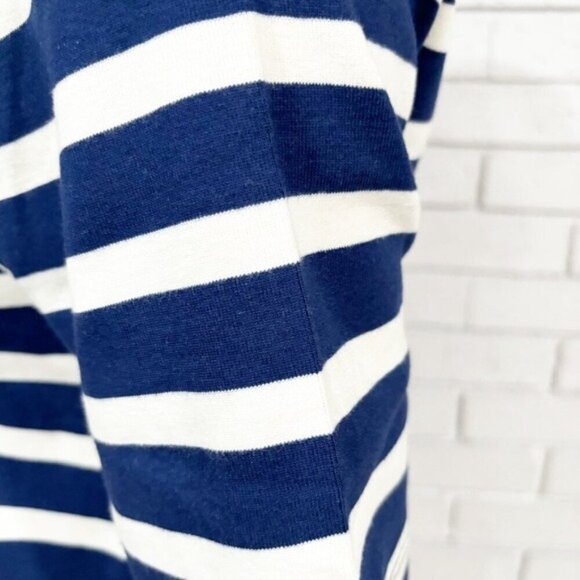 J.Crew Perfect-fit elbow-sleeve T-shirt in stripe with gold buttons - Size Large - Picture 7 of 11